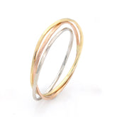 Inel unisex Tris Structurat din aur multicolor 14K